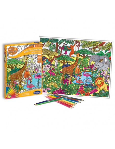 Art & Créations POSTER A COLORIER - SAVANE AFRICAINE