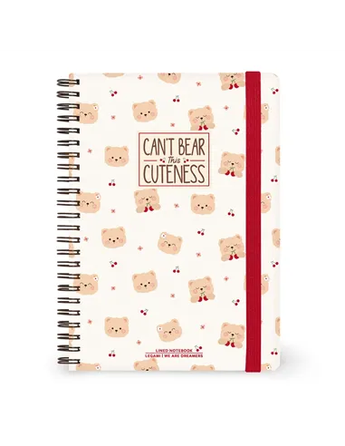 Cahier Ligné A5 à Couverture Rigide Illustrée - Teddy Bear - Bloc-mémo - Avec Spirale - Legami