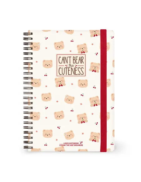 Cahier Ligné A5 à Couverture Rigide Illustrée - Teddy Bear - Bloc-mémo - Avec Spirale - Legami