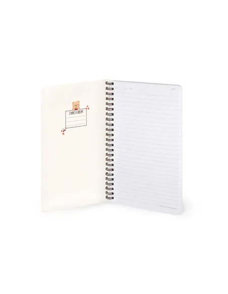 Cahier Ligné A5 à Couverture Rigide Illustrée - Teddy Bear - Bloc-mémo - Avec Spirale - Legami