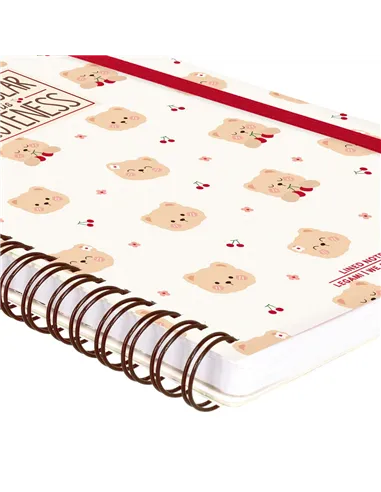 Cahier Ligné A5 à Couverture Rigide Illustrée - Teddy Bear - Bloc-mémo - Avec Spirale - Legami