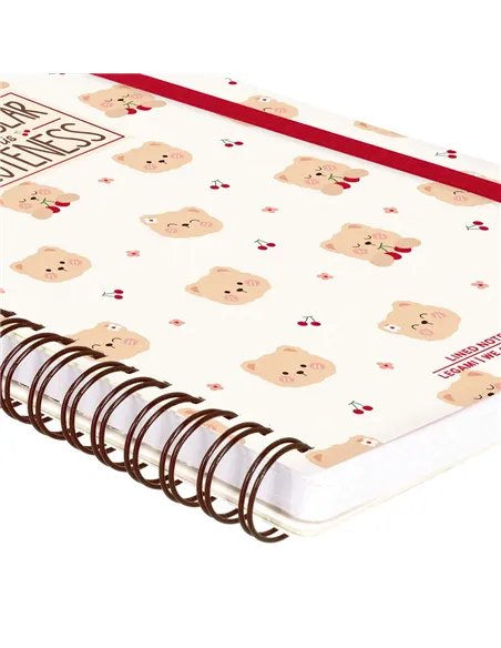 Cahier Ligné A5 à Couverture Rigide Illustrée - Teddy Bear - Bloc-mémo - Avec Spirale - Legami
