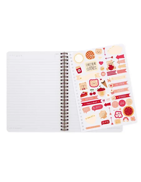 Cahier Ligné A5 à Couverture Rigide Illustrée - Teddy Bear - Bloc-mémo - Avec Spirale - Legami