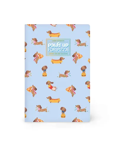 Cahier Ligné A5 à Couverture Rigide Illustrée - Dog pizza - Legami