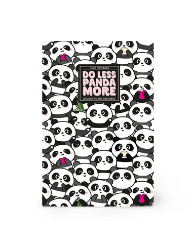 Cahier Ligné A5 à Couverture Rigide Illustrée - Panda - Legami
