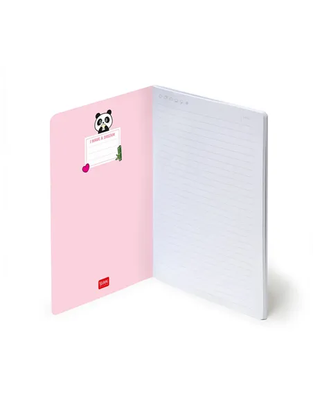 Cahier Ligné A5 à Couverture Rigide Illustrée - Panda - Legami