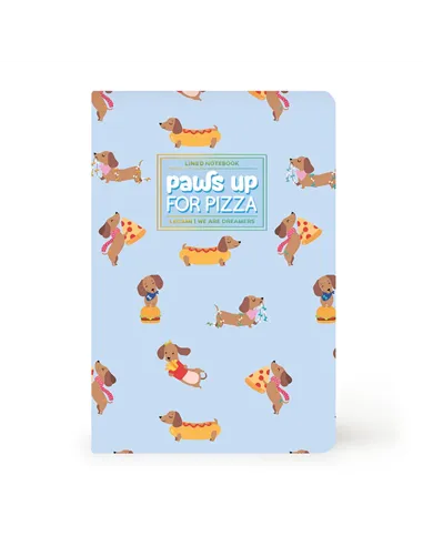 Cahier Ligné A6 à Couverture Rigide Illustrée - Dog pizza - Legami