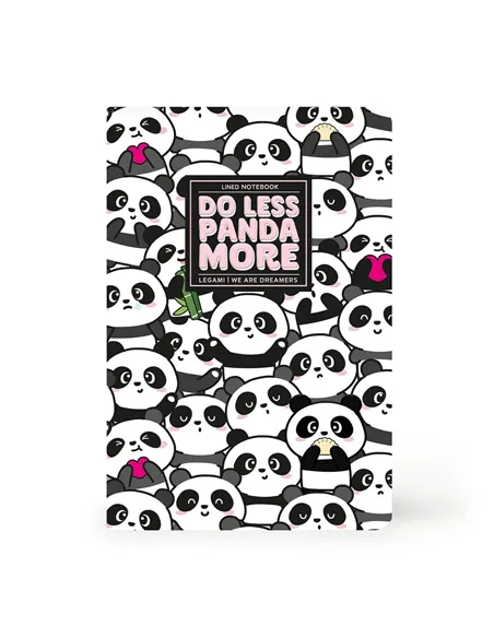 Cahier Ligné A6 à Couverture Rigide Illustrée - Panda - Legami