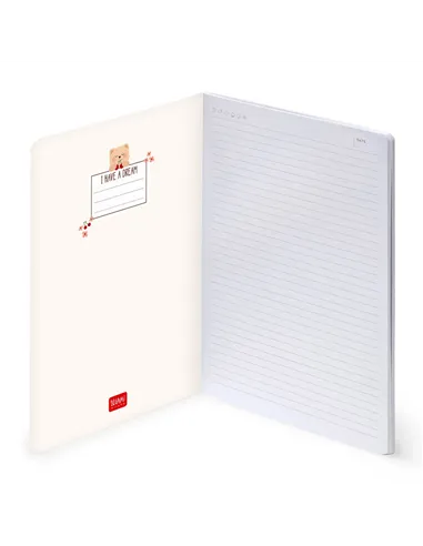 Cahier Ligné B5 à Couverture Rigide Illustrée - Teddy Bear - Legami