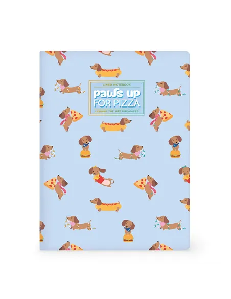 Cahier Ligné B5 à Couverture Rigide Illustrée - Dog pizza - Legami