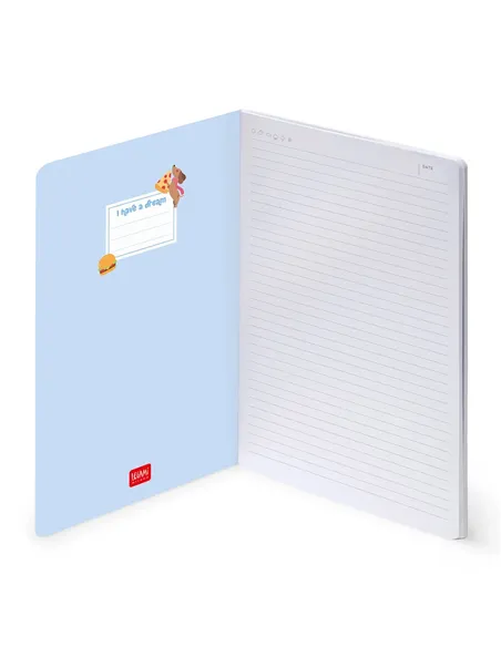 Cahier Ligné B5 à Couverture Rigide Illustrée - Dog pizza - Legami