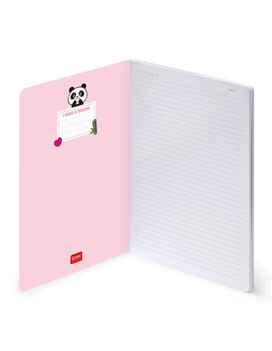 Cahier Ligné B5 à Couverture Rigide Illustrée - Panda - Legami