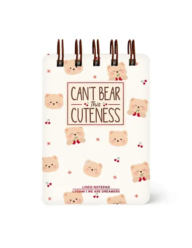 Cahier Ligné à Couverture Rigide Illustrée - Teddy Bear - Bloc-mémo - Avec Spirale - Legami