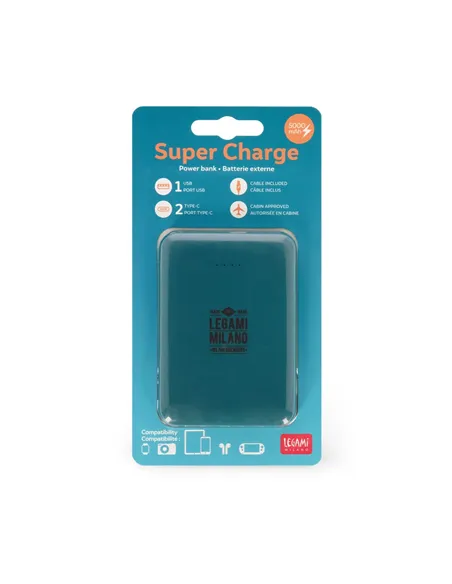 Batterie Externe Portable Petrol Blue - My Super Power - Legami