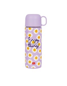 Hot & Cold - Vacuum Bottle With Cup - Daisy - 500 Ml - Legami