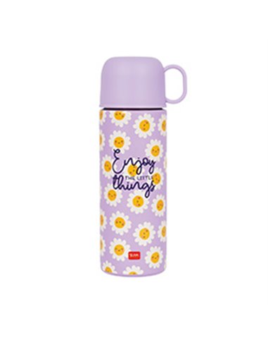 Hot & Cold - Vacuum Bottle With Cup - Daisy - 500 Ml - Legami