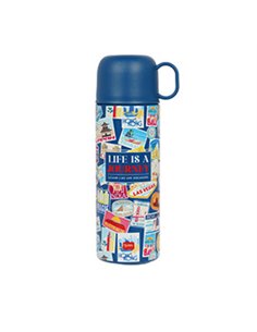 Hot & Cold - Vacuum Bottle With Cup - Travel - Stickers - 500 Ml - Legami