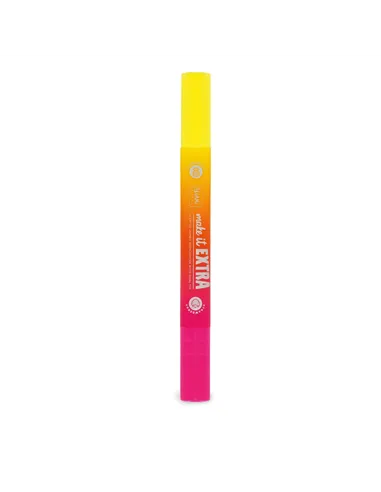Surligneur Géant Parfumé à Double Pointe - Make It Extra jaune et rose - Legami