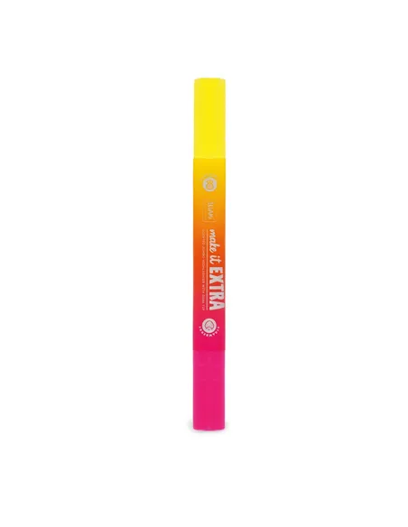 Surligneur Géant Parfumé à Double Pointe - Make It Extra jaune et rose - Legami