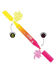 Surligneur Géant Parfumé à Double Pointe - Make It Extra jaune et rose - Legami 2