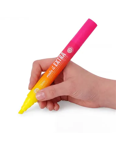 Surligneur Géant Parfumé à Double Pointe - Make It Extra jaune et rose - Legami