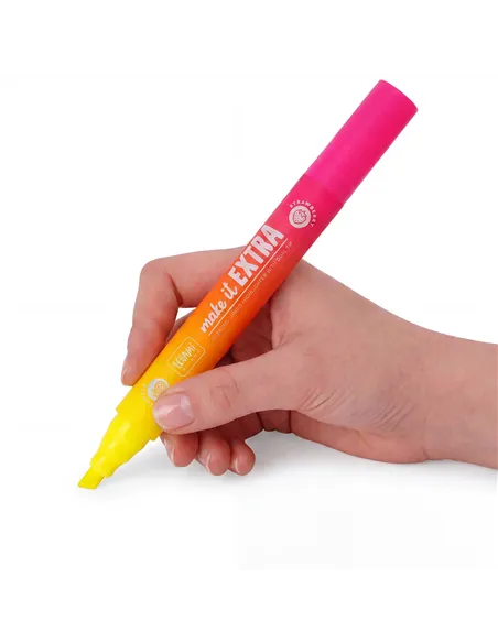 Surligneur Géant Parfumé à Double Pointe - Make It Extra jaune et rose - Legami