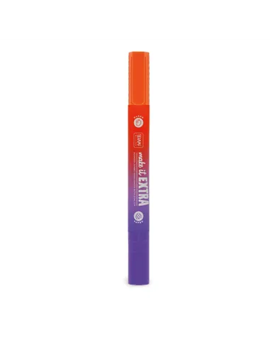 Surligneur Géant Parfumé à Double Pointe - Make It Extra orange et violet - Legami