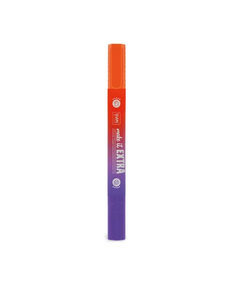 Surligneur Géant Parfumé à Double Pointe - Make It Extra orange et violet - Legami