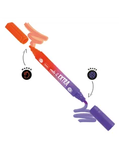 Surligneur Géant Parfumé à Double Pointe - Make It Extra orange et violet - Legami 2