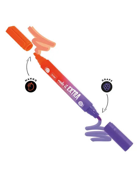 Surligneur Géant Parfumé à Double Pointe - Make It Extra orange et violet - Legami
