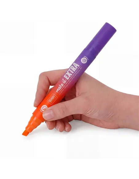 Surligneur Géant Parfumé à Double Pointe - Make It Extra orange et violet - Legami