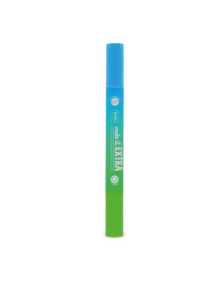 Surligneur Géant Parfumé à Double Pointe - Make It Extra bleu et vert - Legami