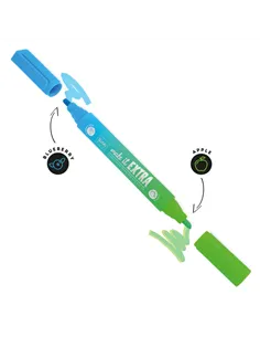 Surligneur Géant Parfumé à Double Pointe - Make It Extra bleu et vert - Legami 2