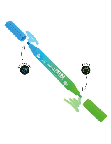 Surligneur Géant Parfumé à Double Pointe - Make It Extra bleu et vert - Legami