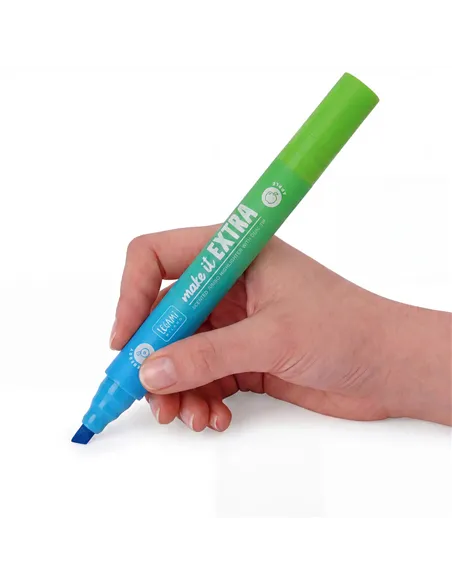Surligneur Géant Parfumé à Double Pointe - Make It Extra bleu et vert - Legami