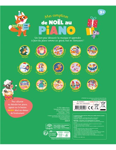 MON LIVRE PIANO - MES COMPTINES DE NOËL AU PIANO - Auzou