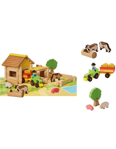 MA PREMIERE FERME AVEC TRACTEUR - 80 PIECES - Jeujura
