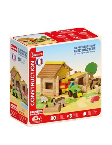MA PREMIERE FERME AVEC TRACTEUR - 80 PIECES - Jeujura
