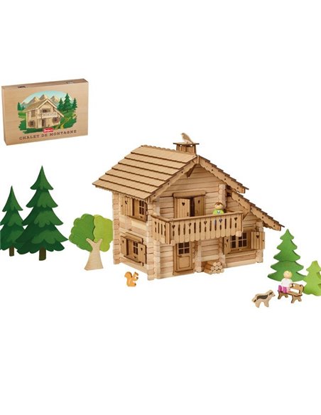 CHALET DE MONTAGNE - 310 PIECES - COFFRET EN BOIS - Jeujura