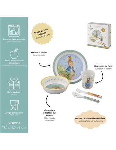 COFFRET CADEAU 5 PIÈCES PIERRE LAPIN VERT - Petit Jour