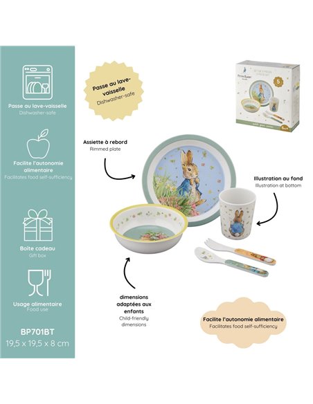 COFFRET CADEAU 5 PIÈCES PIERRE LAPIN VERT - Petit Jour