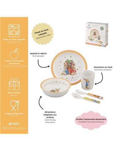 COFFRET CADEAU 5 PIÈCES PIERRE LAPIN ABRICOT - Petit Jour