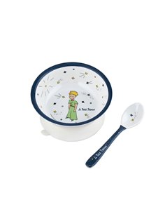 BOL VENTOUSE AVEC CUILLÈRE LE PETIT PRINCE bleu - Petit Jour
