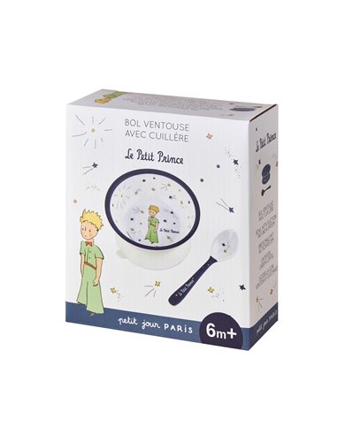 BOL VENTOUSE AVEC CUILLÈRE LE PETIT PRINCE bleu - Petit Jour