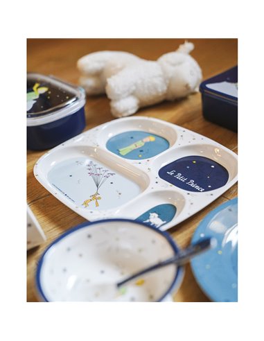 BOL VENTOUSE AVEC CUILLÈRE LE PETIT PRINCE bleu - Petit Jour