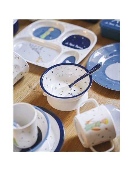 BOL VENTOUSE AVEC CUILLÈRE LE PETIT PRINCE bleu - Petit Jour
