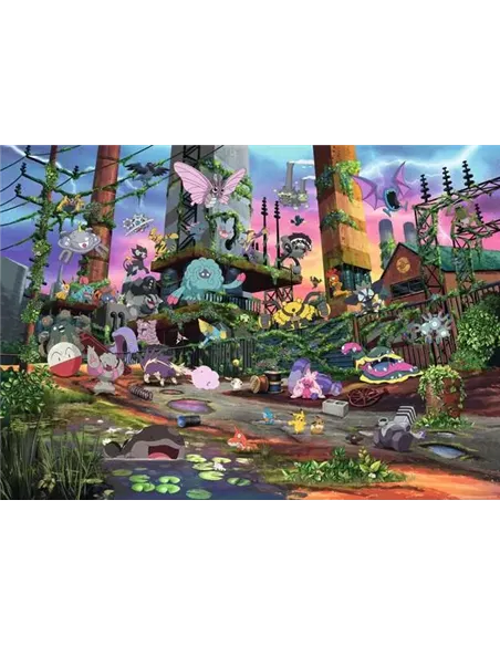 Puzzles Adultes 1000 pièces - Pokémon - Voltali et centrale électrique recyclée