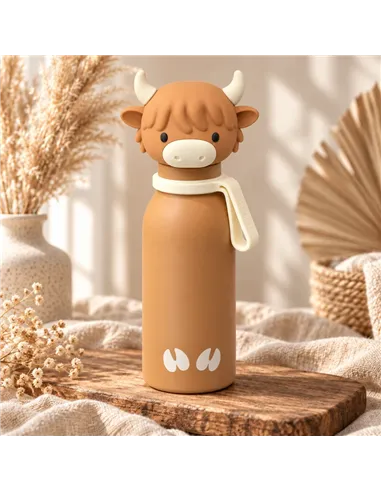 Gourde isotherme inox 400ml - vache Highlander