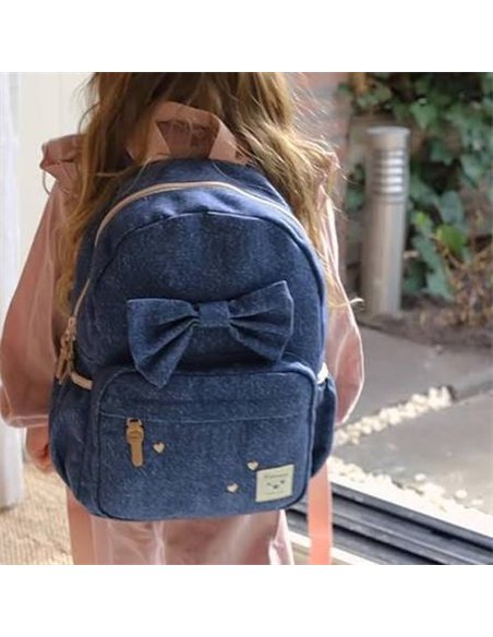 Sac à dos enfant noeud bleu denim