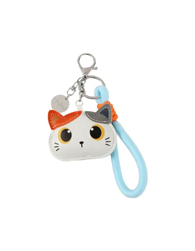 Porte-clés chat blanc et orange - itotal